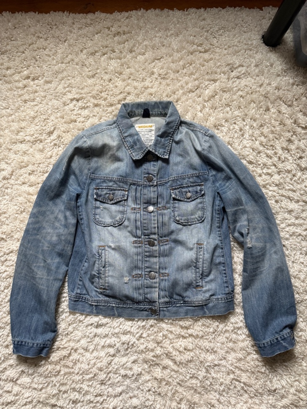 J. Crew Women’s Distressed Light Blue Denim Jean Jacket. Sz Med. SPRINGTIME